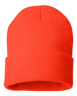 Solid 12" Knit Beanie - Blaze Orange