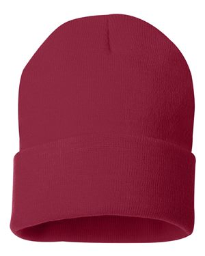 Solid 12" Knit Beanie - Cardinal Red