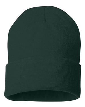 Solid 12" Knit Beanie - Forrest Green