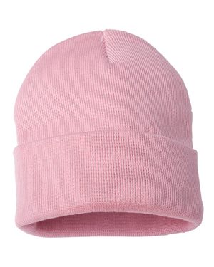 Solid 12" Knit Beanie - Pink
