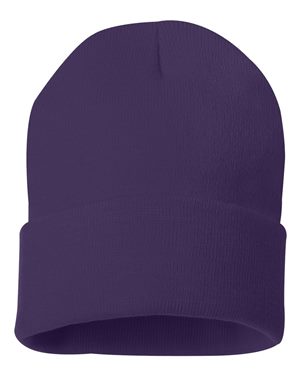 Solid 12" Knit Beanie - Purple