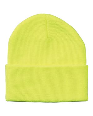 Solid 12" Knit Beanie - Safety Yellow