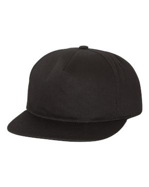 Yupoong Unstructured Snapback - Black