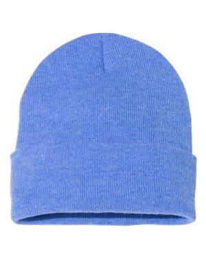 Solid 12" Knit Beanie - Heather Royal