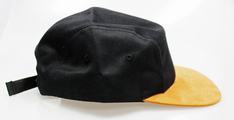 12 PACK OF BLACK COTTON / SUEDE 5-PANEL CAMPER