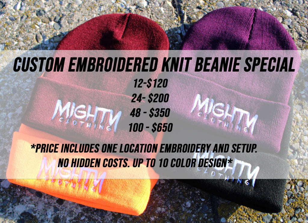 Custom Embroidered Knit Beanie Package Deal