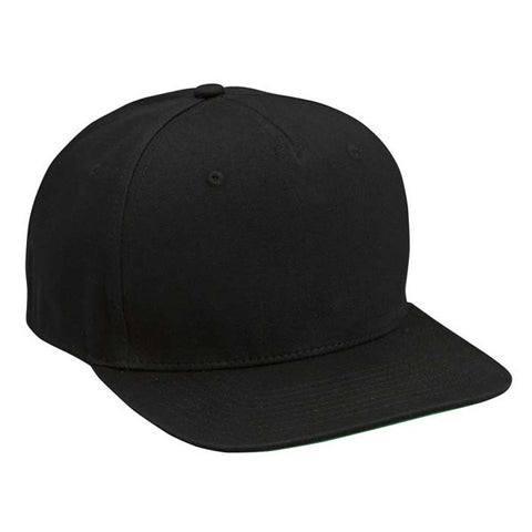 Black Cotton Twill Snapback Hat