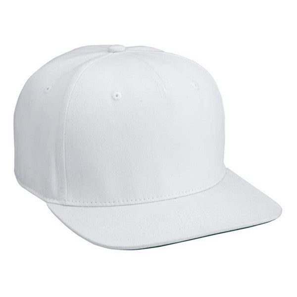White Cotton Twill Snapback Hat