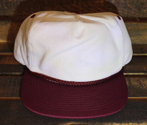 White / Maroon Polyester Golf Cap (SALE)