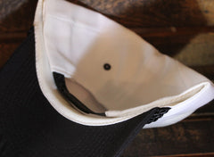 White / Black Polyester Golf Cap (SALE)