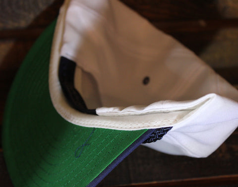 White / Navy Polyester Golf Cap