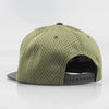 GREEN MESH/  BLACK LEATHER SNAPBACK
