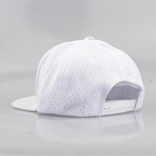 WHITE MESH/  LEATHER SNAPBACK