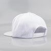 WHITE MESH/  LEATHER SNAPBACK