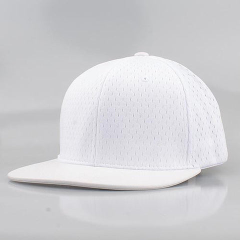 WHITE MESH/  LEATHER SNAPBACK