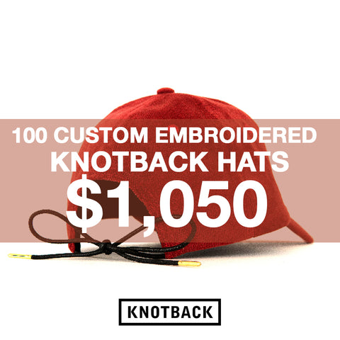 100 CUSTOM EMBROIDERED KNOTBACK HATS