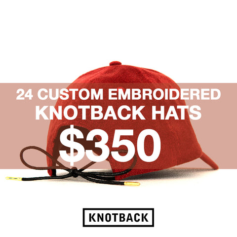24 CUSTOM EMBROIDERED KNOTBACK HATS