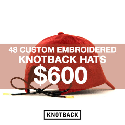 48 CUSTOM EMBROIDERED KNOTBACK HATS