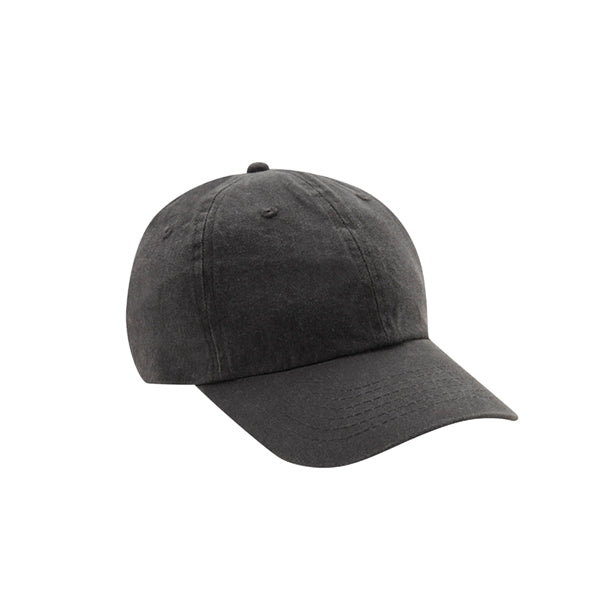 6 Panel Stone Washed Dad Hat - Charcoal