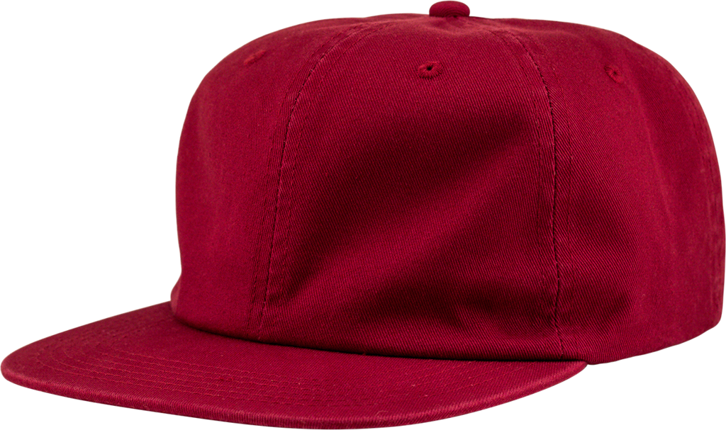 6-Panel Unstructured Flat Square Bill - Red