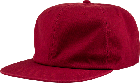 6-Panel Unstructured Flat Square Bill - Red