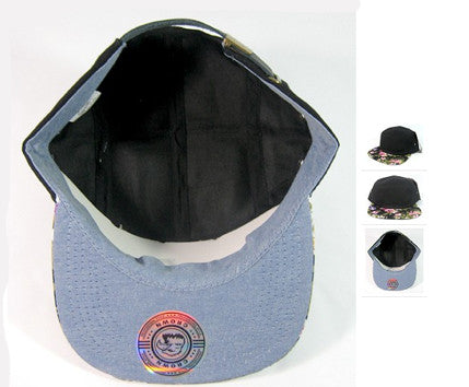 Black/ Black Floral 5 Panel