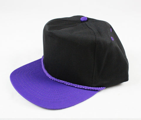 Braid Rope Snapback - Black/ Purple