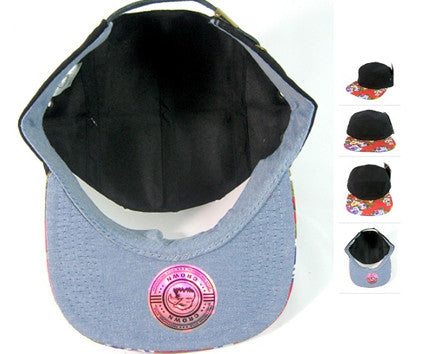 Black/ Red Floral 5 Panel