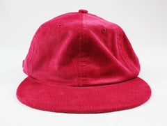 Cranberry Corduroy 6-Panel Flatbill Hat