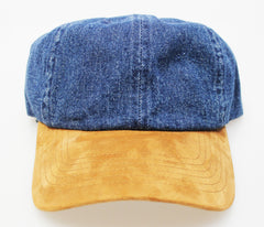 Premium Denim / Suede Dad Hat (Unstructured Hat)