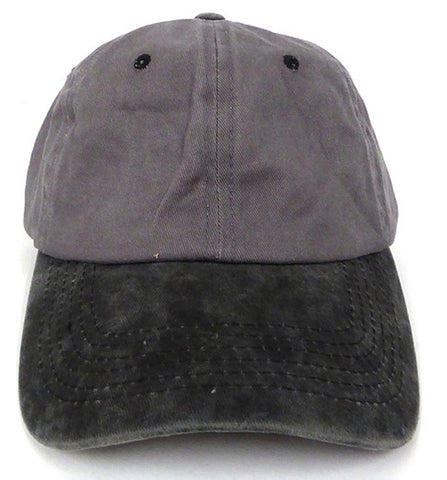 PIGMENT DYED DAD CAP - Grey/ Black