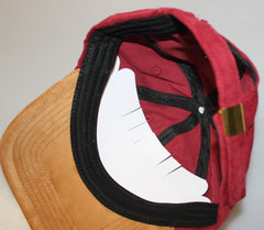 Premium Burgundy Cord/ Suede Hat (Unstructured Hat)