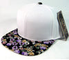 White/ Teal Floral Snapback