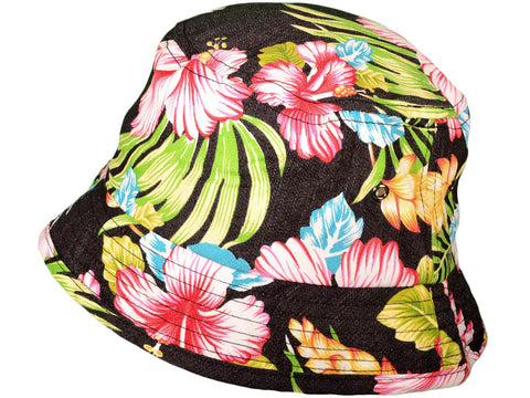 Black Floral Bucket Hat