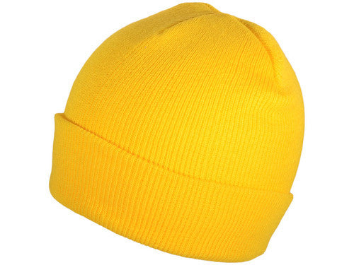 Yellow Cuff Winter Beanie - Bulk-Caps Headwear